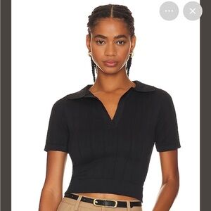 Alala seamless polo in black